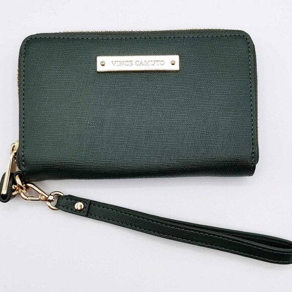 Vince Camuto Green Leather Wristlet Wallet - Picture 1 of 5